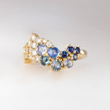 Great Wave Ring with Sapphires & Diamonds