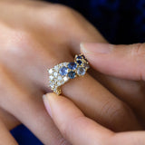 Great Wave Ring with Sapphires & Diamonds