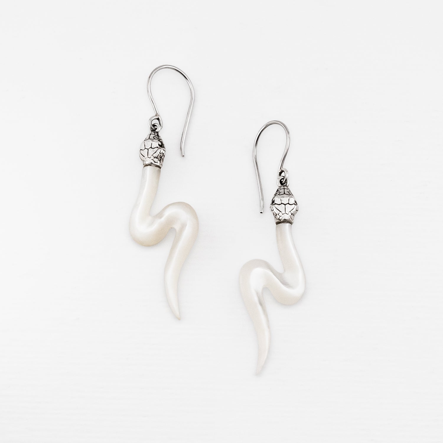 Viper Earrings in Mother of Pearl – Nick Von K