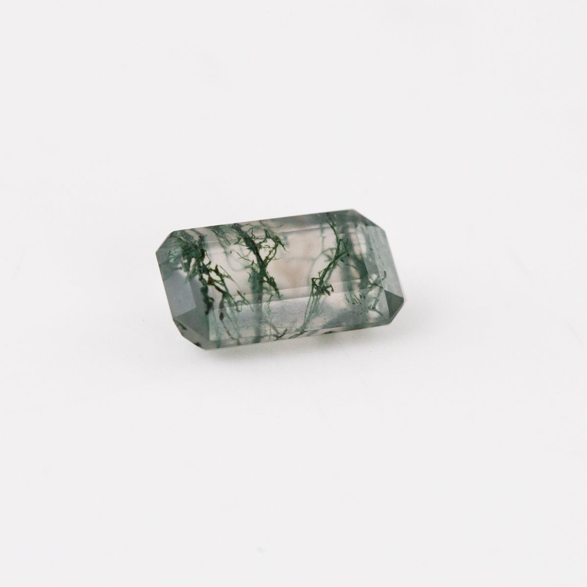 Moss Agate Emerald cut 0.7 carat