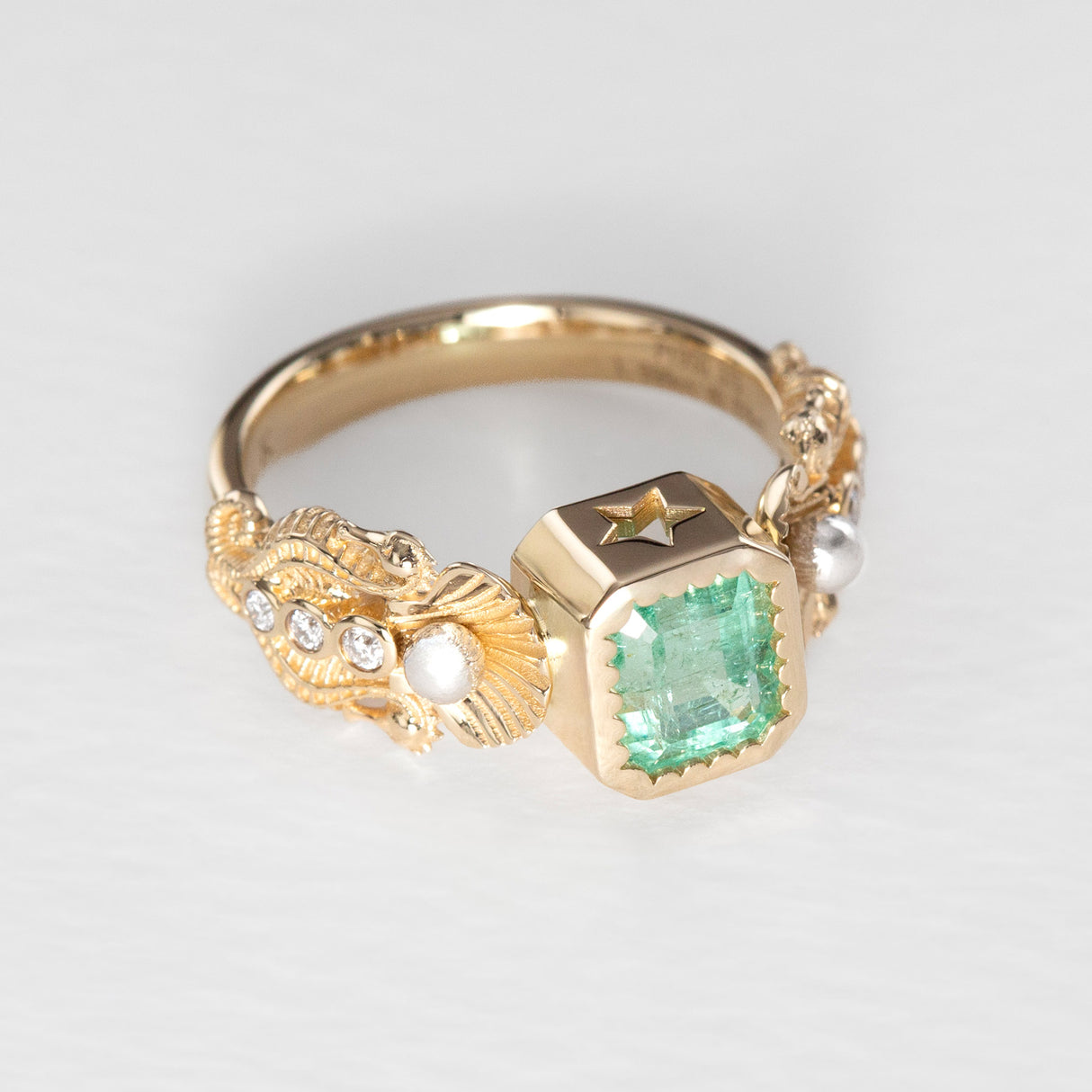 Mermaid Lagoon Emerald Ring