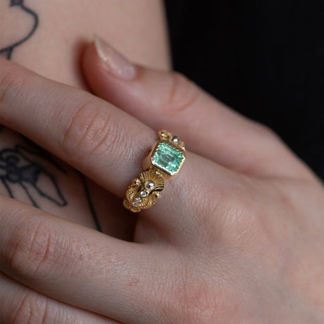Mermaid Lagoon Emerald Ring