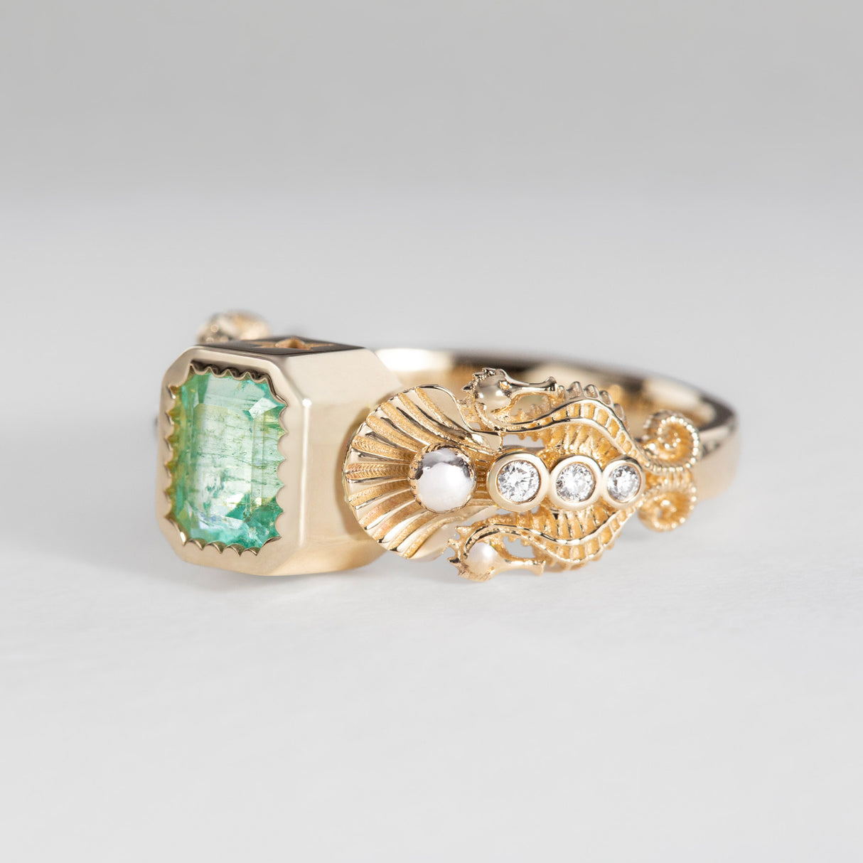 Mermaid Lagoon Emerald Ring