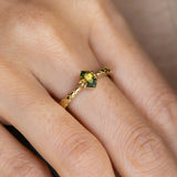Golden Green Bicolour Sapphire Dragon Claw Ring
