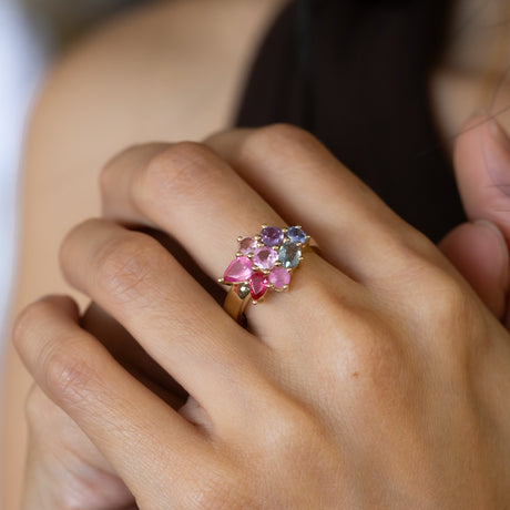 Fallen Petals Ring with Spinel & Sapphires