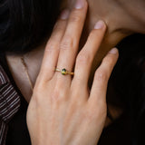 Golden Green Bicolour Sapphire Dragon Claw Ring