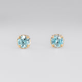 Zircon Moonlight Dewdrop Studs in 9k Yellow Gold