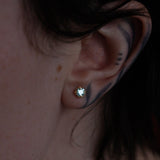 Zircon Moonlight Dewdrop Studs in 9k Yellow Gold
