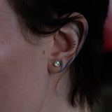 Zircon Moonlight Dewdrop Studs in 9k Yellow Gold
