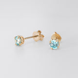 Zircon Moonlight Dewdrop Studs in 9k Yellow Gold