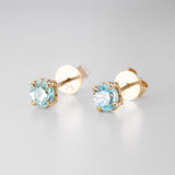 Zircon Moonlight Dewdrop Studs in 9k Yellow Gold