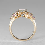 Rainbow Moonstone & Sapphire Bloom Ring