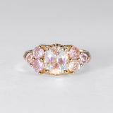 Rainbow Moonstone & Sapphire Bloom Ring