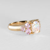 Rainbow Moonstone & Sapphire Bloom Ring