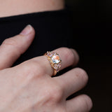 Rainbow Moonstone & Sapphire Bloom Ring