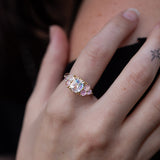 Rainbow Moonstone & Sapphire Bloom Ring