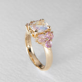 Rainbow Moonstone & Sapphire Bloom Ring