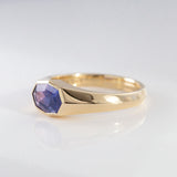 1.41 carat Purple Sapphire Octagonal Signet ring in 9 carat Gold