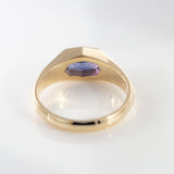 1.41 carat Purple Sapphire Octagonal Signet ring in 9 carat Gold