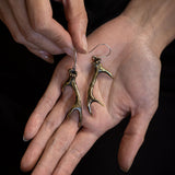 Brass Stag Antler Earrings