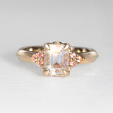 Peach Blossom Moonstone & Sapphire Ring