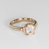 Peach Blossom Moonstone & Sapphire Ring