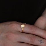 Peach Blossom Moonstone & Sapphire Ring