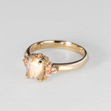 Peach Blossom Moonstone & Sapphire Ring