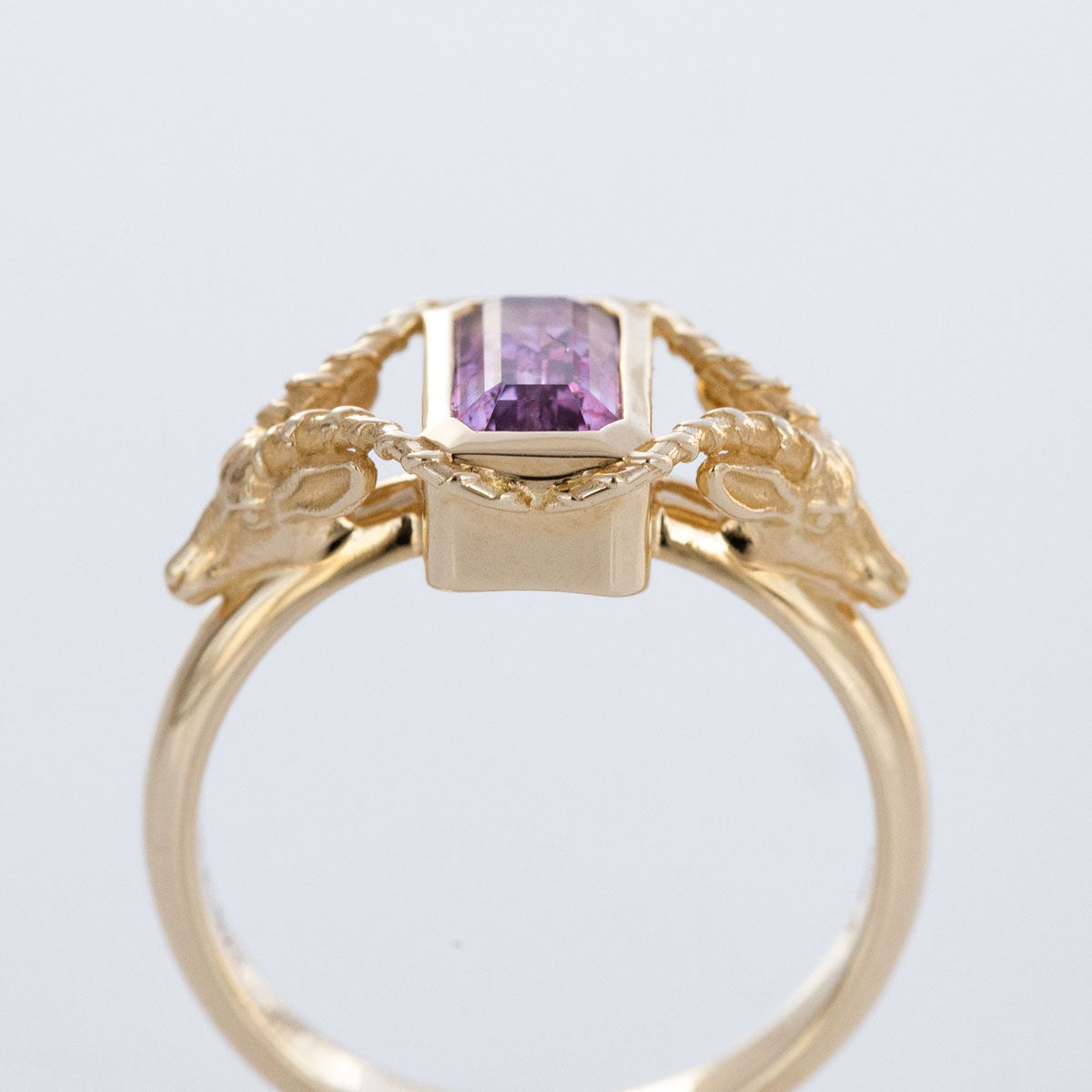 1.21 carat Purple/Pink Ombré Sapphire Impala ring in 9 carat Gold