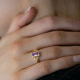 1.21 carat Purple/Pink Ombré Sapphire Impala ring in 9 carat Gold