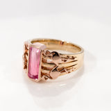 1.8 carat Pink Tourmaline Malibu Sunset ring in 9 carat Pink and Yellow Gold