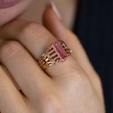 1.8 carat Pink Tourmaline Malibu Sunset ring in 9 carat Pink and Yellow Gold