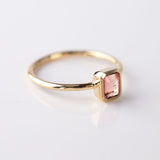 Blush Pink Tourmaline Tiny Treasure Ring in 9 carat Yellow Gold