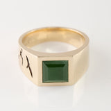 Pounamu Voyager Signet ring in 9 carat Gold