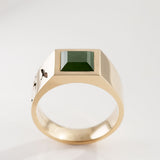 Pounamu Voyager Signet ring in 9 carat Gold