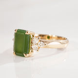 Pounamu & Diamond Summer Orchard Ring in Gold or Platinum