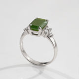 Pounamu & Diamond Summer Orchard Ring in Gold or Platinum