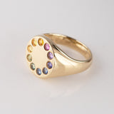 Sapphire Artist Paint Palette ring in 9 carat Gold