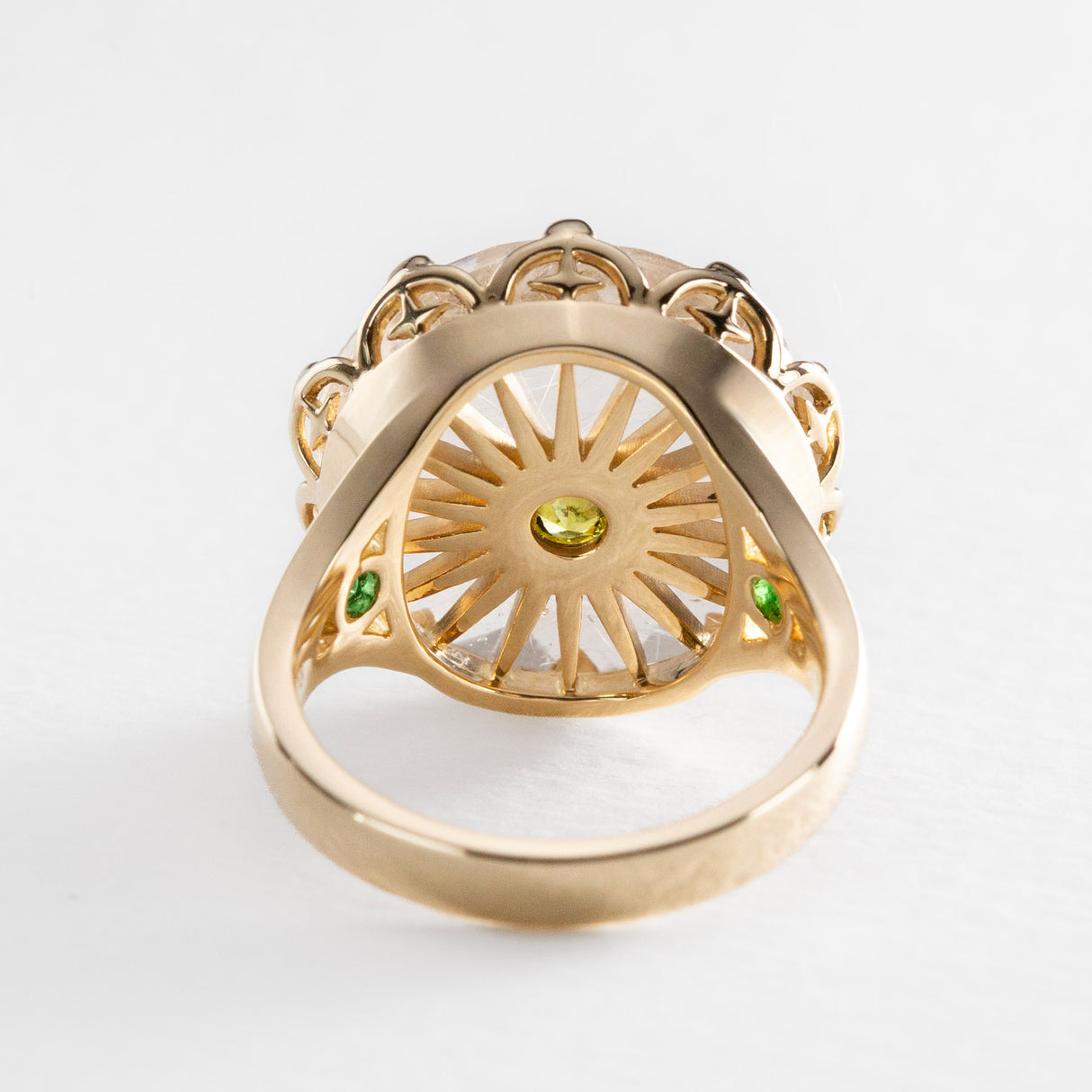 Rutile & Sphene Sunburst Ring