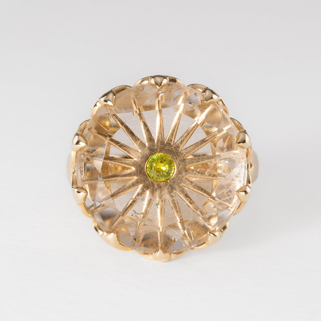 Rutile & Sphene Sunburst Ring