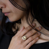 Sun Seeker Rutile Quartz Halo Ring