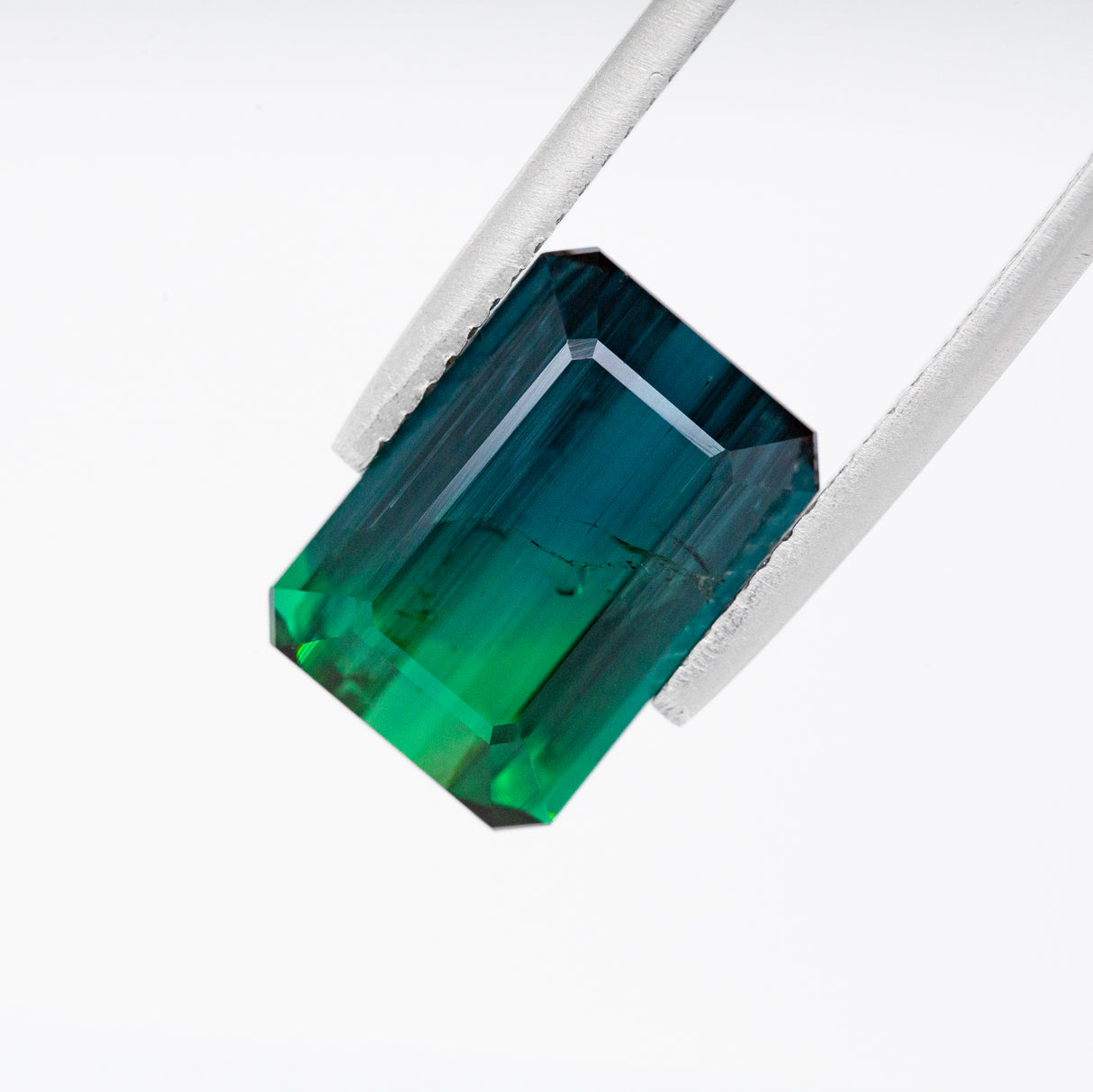 Deep Sea Bi-colour Tourmaline octagonal step cut 5.54 carats