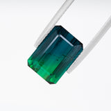 Deep Sea Bi-colour Tourmaline octagonal step cut 5.54 carats