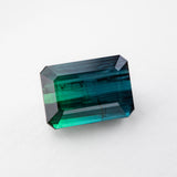 Deep Sea Bi-colour Tourmaline octagonal step cut 5.54 carats