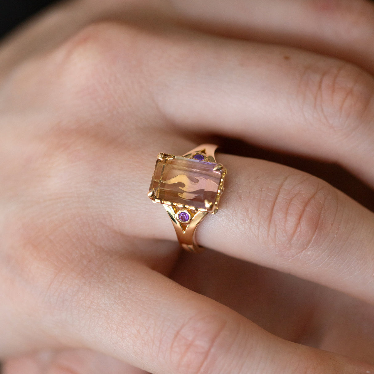 Sacred Flame Ametrine Ring
