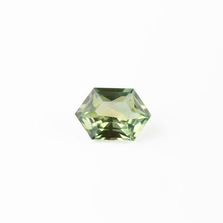 Lemon-Lime Green Sapphire Hexagon Step cut 1.21 carat