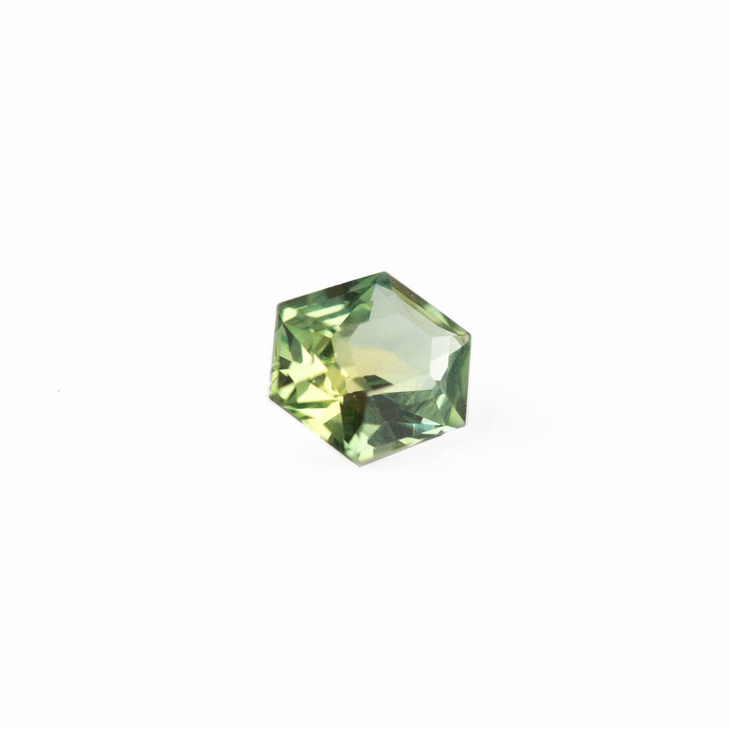 Lemon-Lime Green Sapphire Hexagon Step cut 1.21 carat