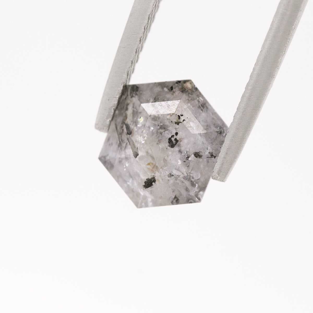 Grey Salt and Pepper Sapphire Hexagonal cut 2.40 carats