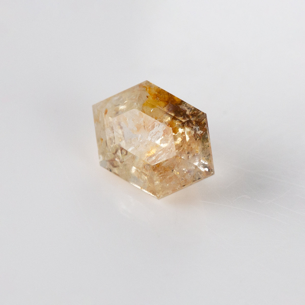 Golden Salt and Pepper Sapphire Hexagonal cut 2.77 carats