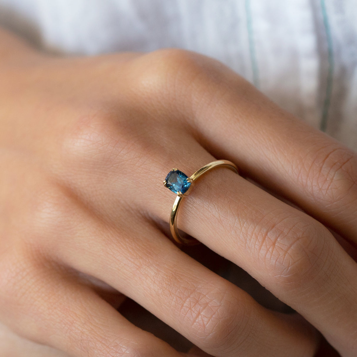 Classic Blue Sapphire Tiny Treasure Ring